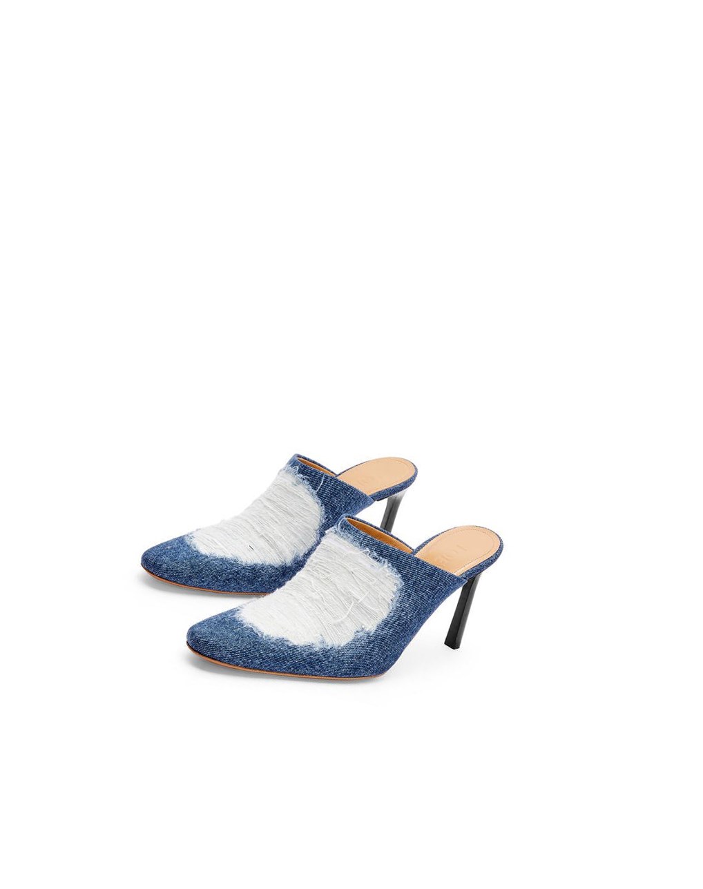 Loewe Mule in ripped denim Washed Denim | 3214QNKOL