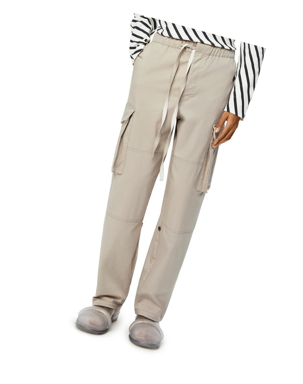 Loewe Multi pocket drawstring trousers in cotton Grise | 7428GBKWS