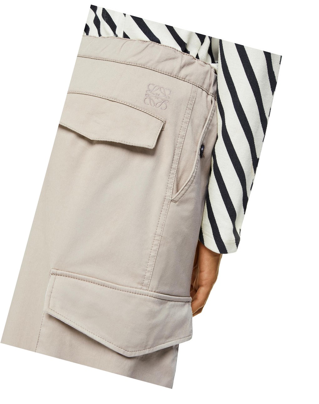 Loewe Multi pocket drawstring trousers in cotton Grise | 7428GBKWS