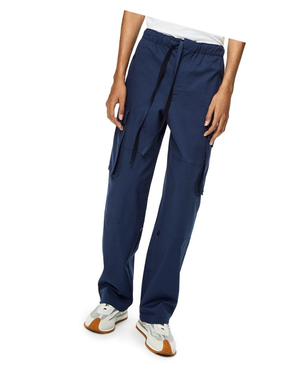 Loewe Multi pocket drawstring trousers in cotton Petroleum | 7561VUSZN