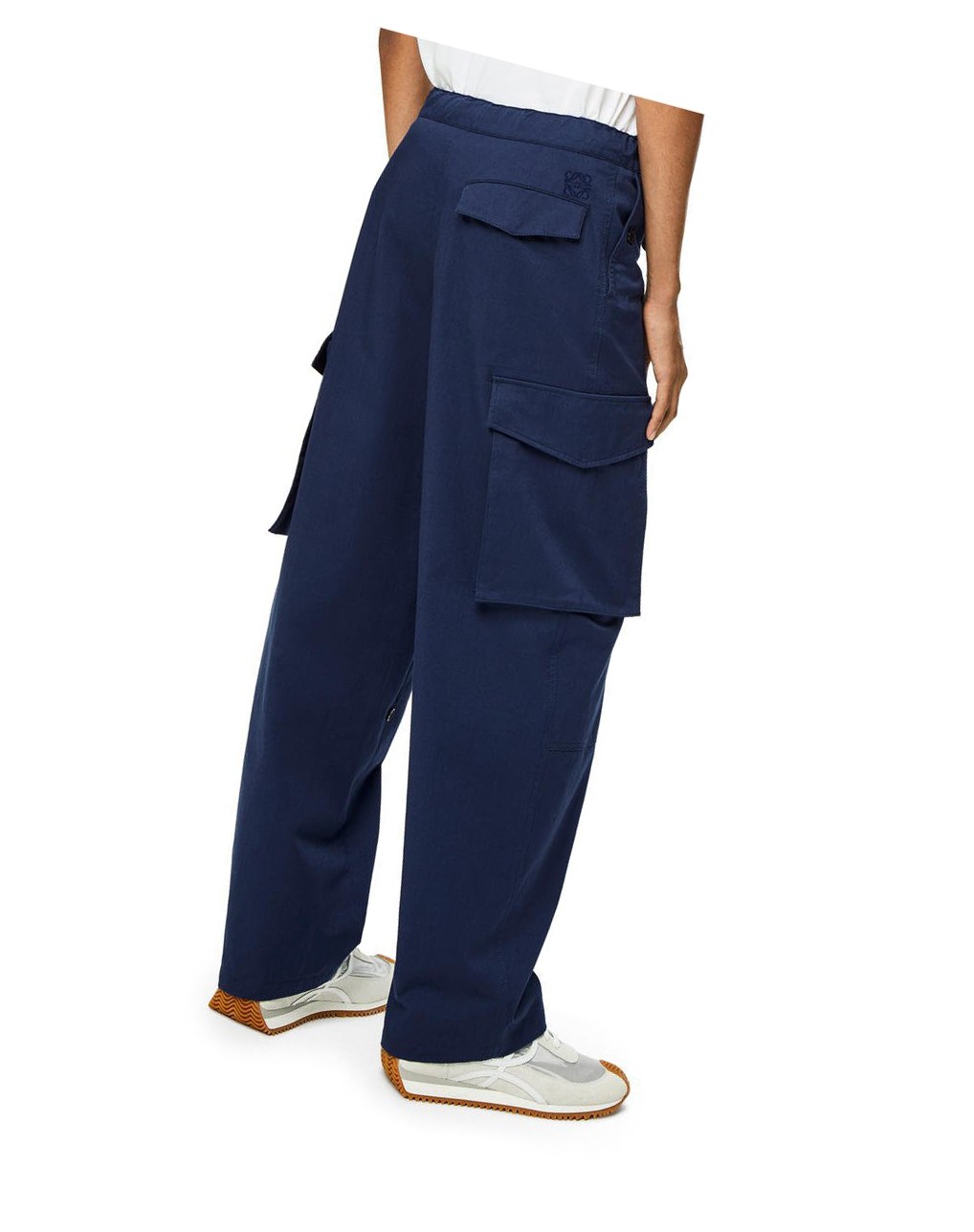 Loewe Multi pocket drawstring trousers in cotton Petroleum | 7561VUSZN