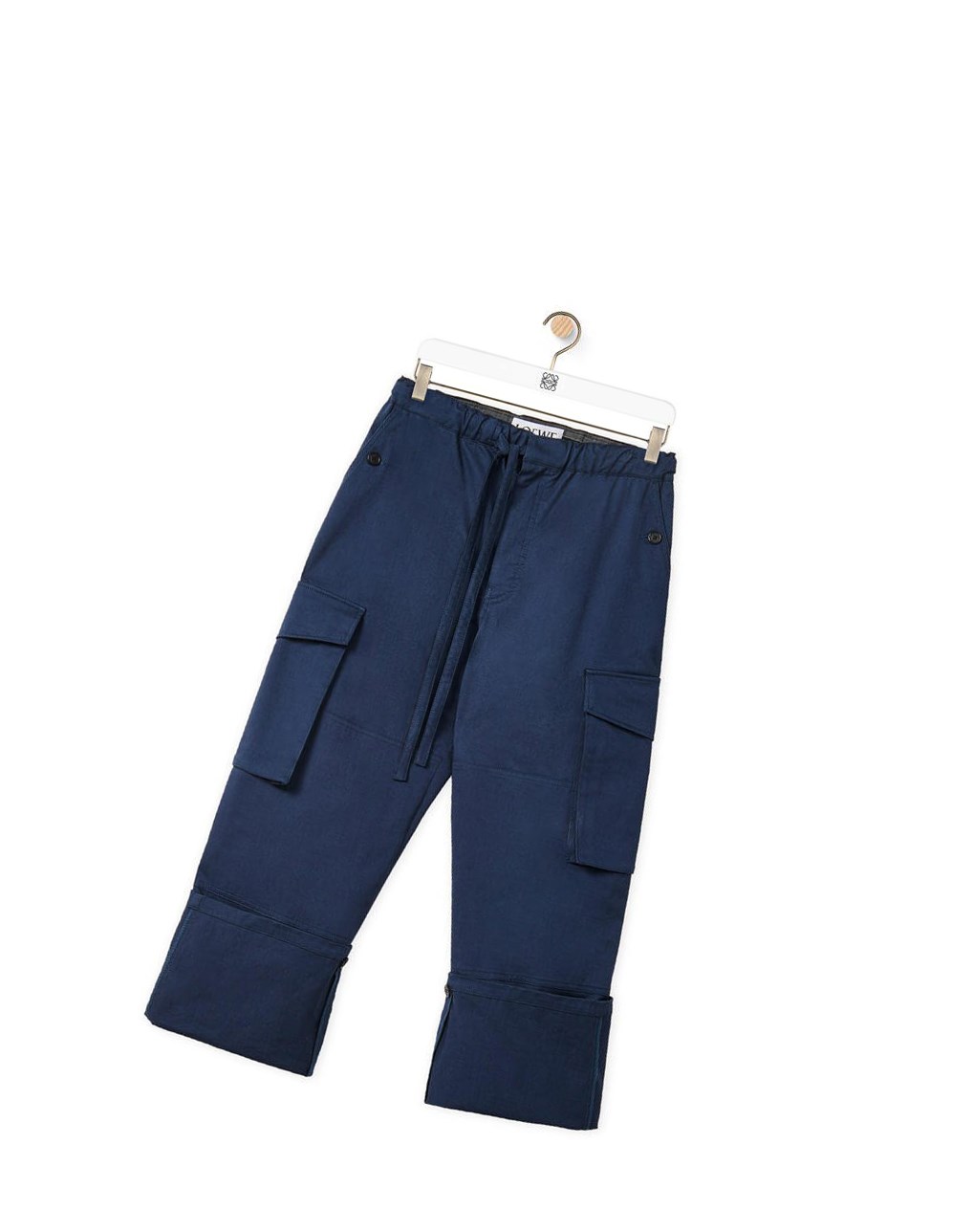 Loewe Multi pocket drawstring trousers in cotton Petroleum | 7561VUSZN