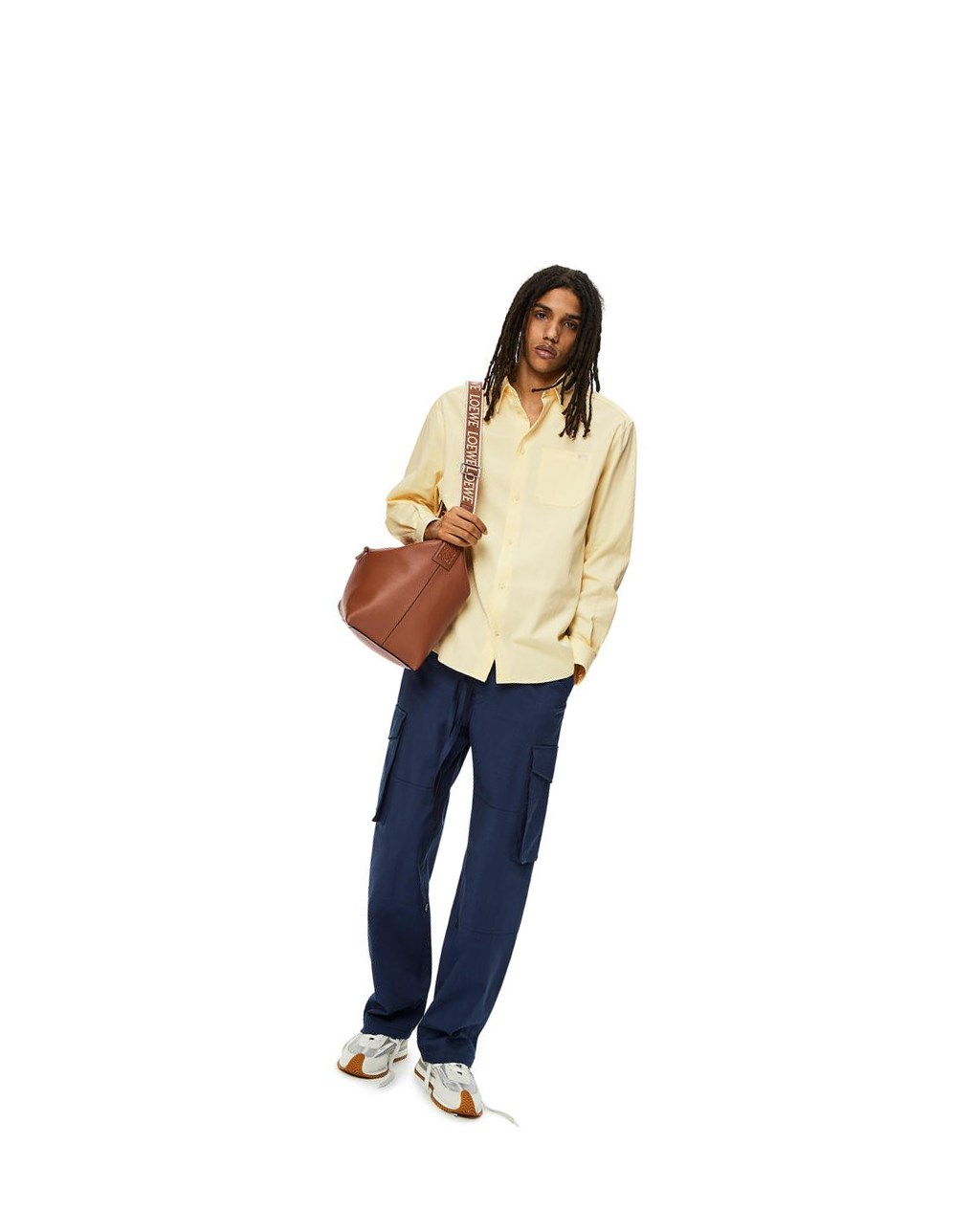 Loewe Multi pocket drawstring trousers in cotton Petroleum | 7561VUSZN