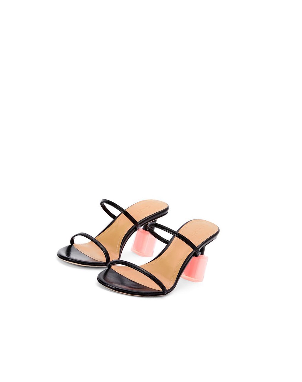 Loewe Nail polish sandal in goatskin Noir Rose | 5708PMYIA