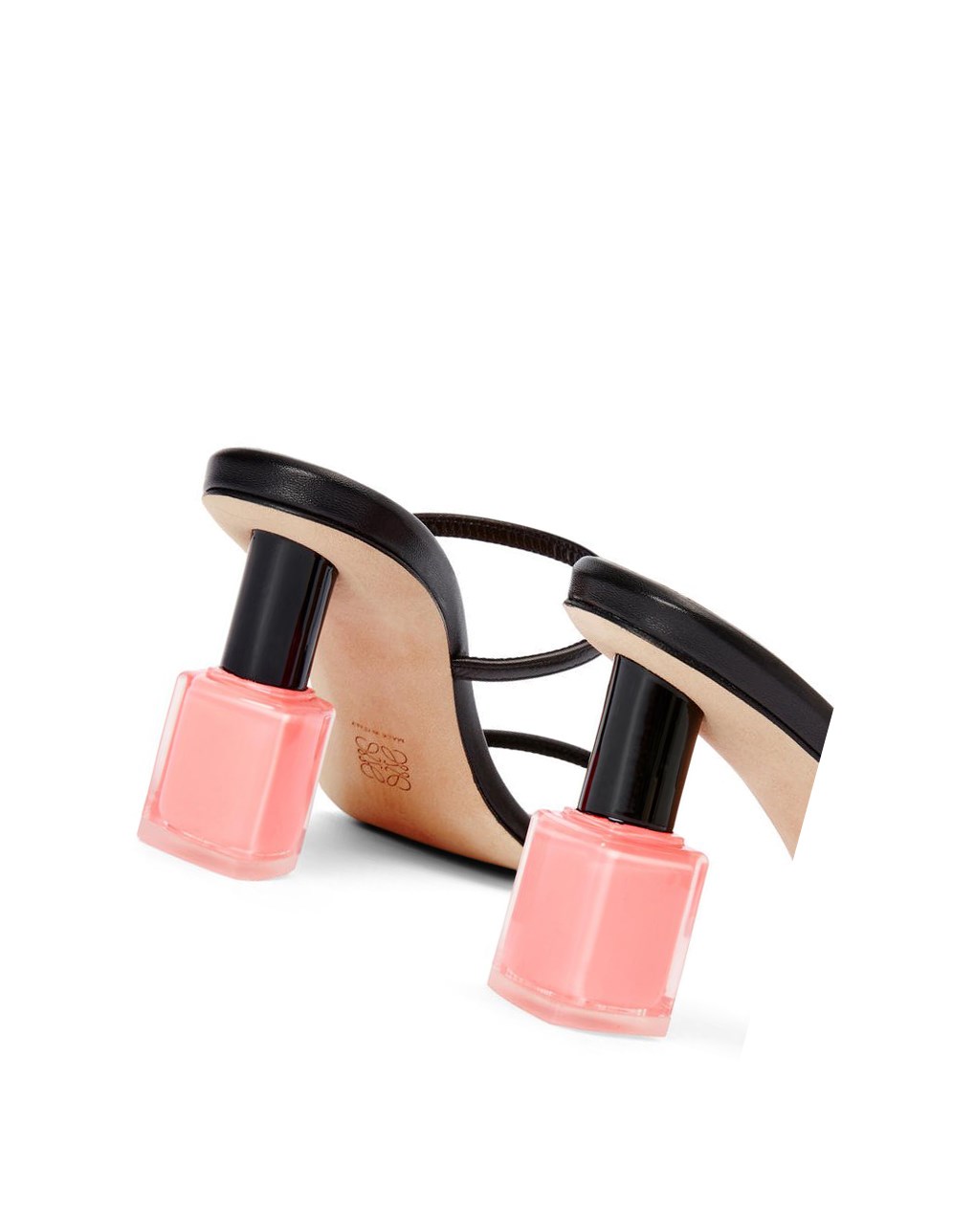 Loewe Nail polish sandal in goatskin Noir Rose | 5708PMYIA