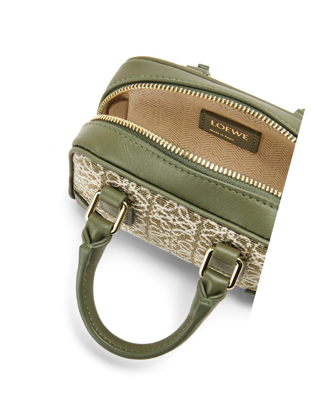 Loewe Nano Amazona in Anagram jacquard and calfskin Vert Vert | 3962RZMIG