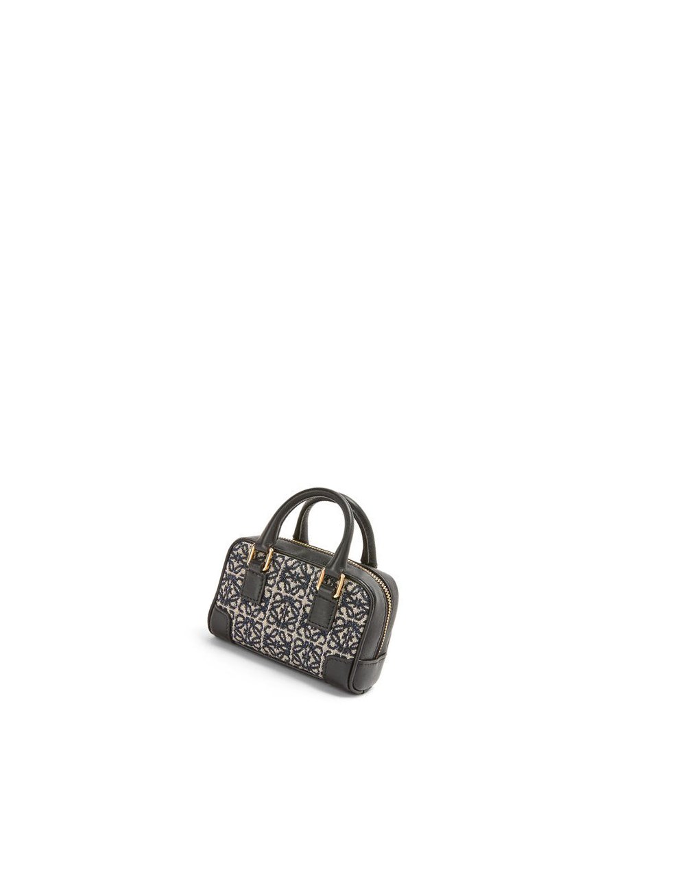 Loewe Nano Amazona in Anagram jacquard and calfskin Bleu Marine Noir | 7184SQOUX