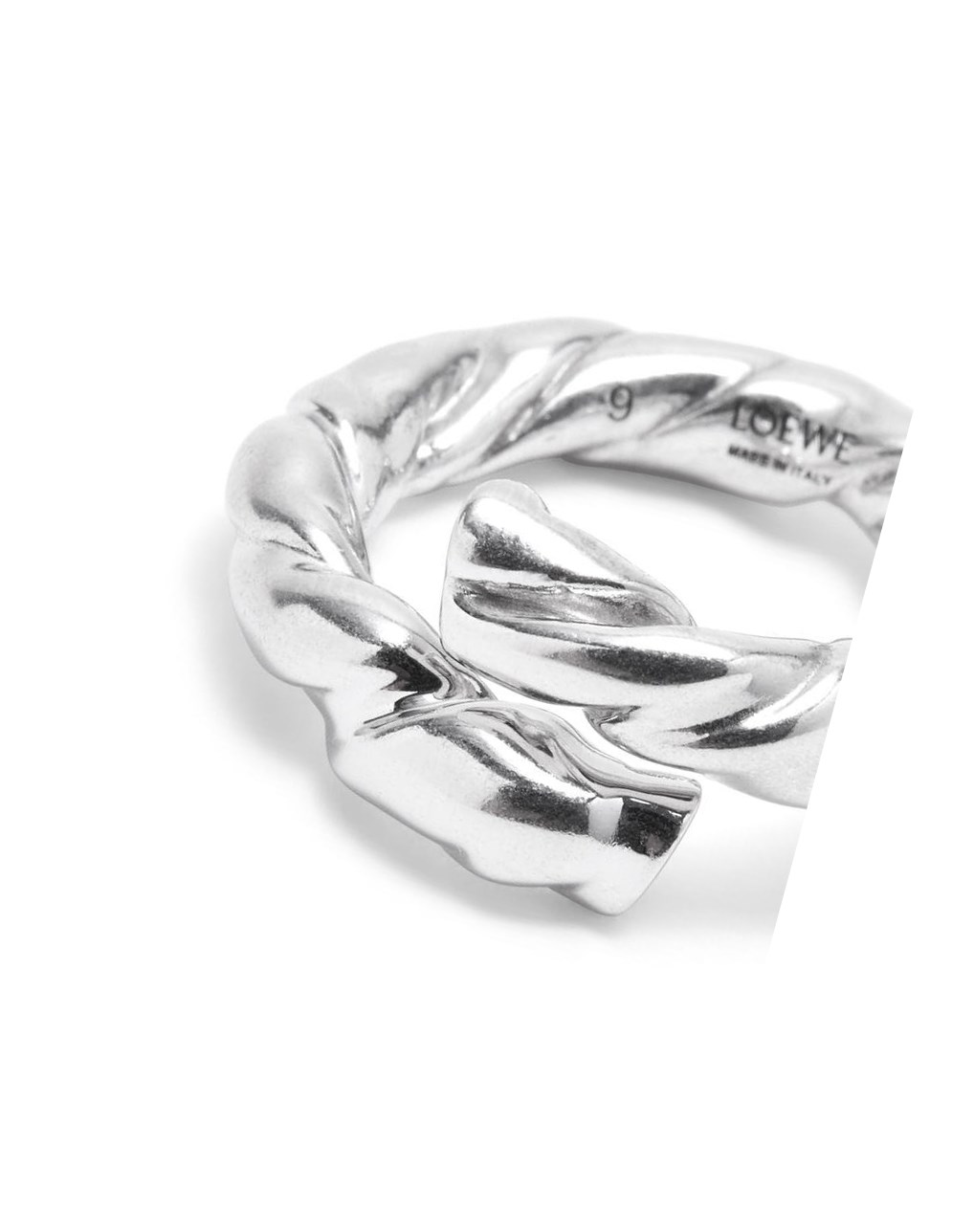 Loewe Nappa twist ring in sterling silver Argent | 1320DENFX