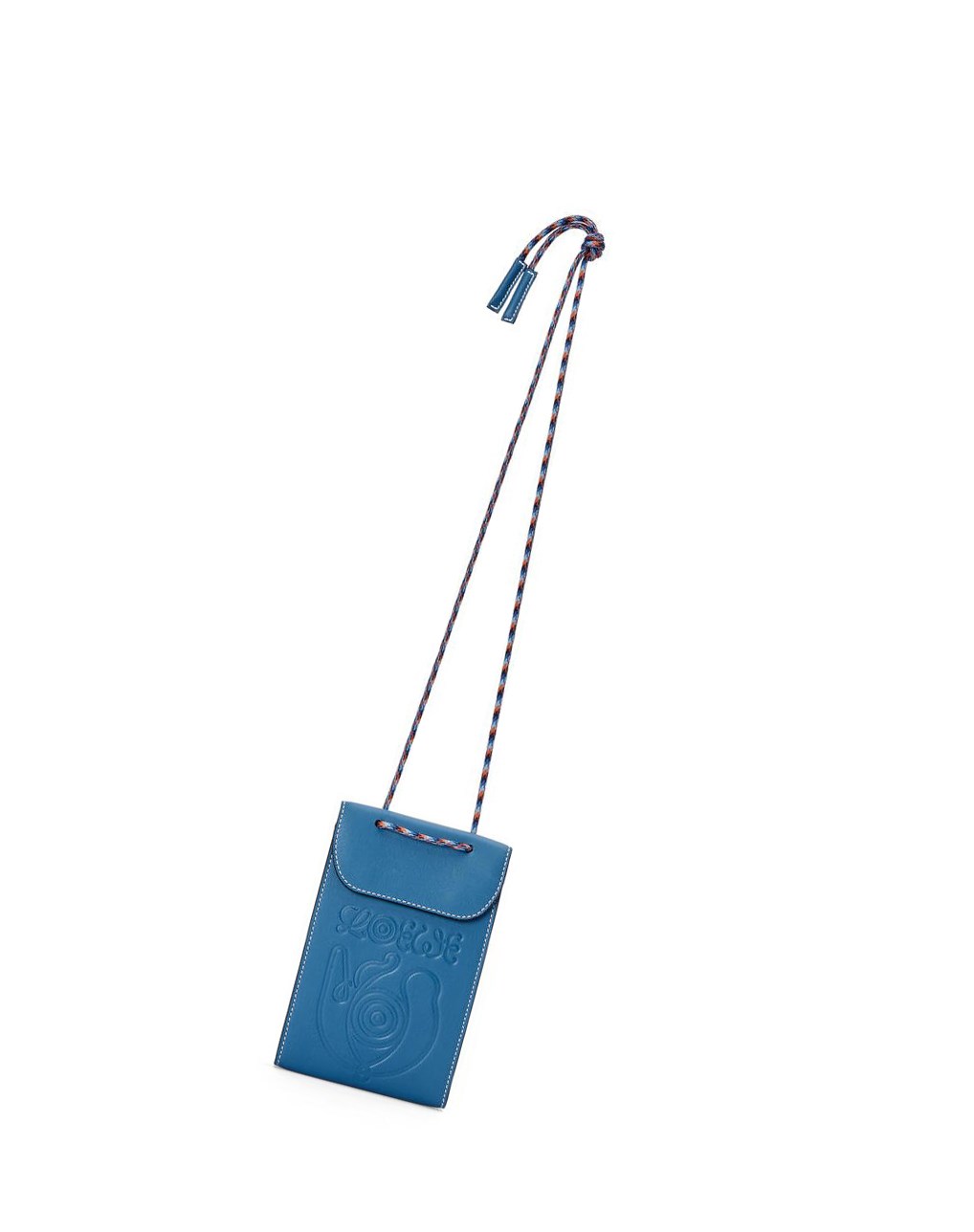 Loewe Neck pocket in classic calfskin Bleu Multicolore | 9486NBKOF