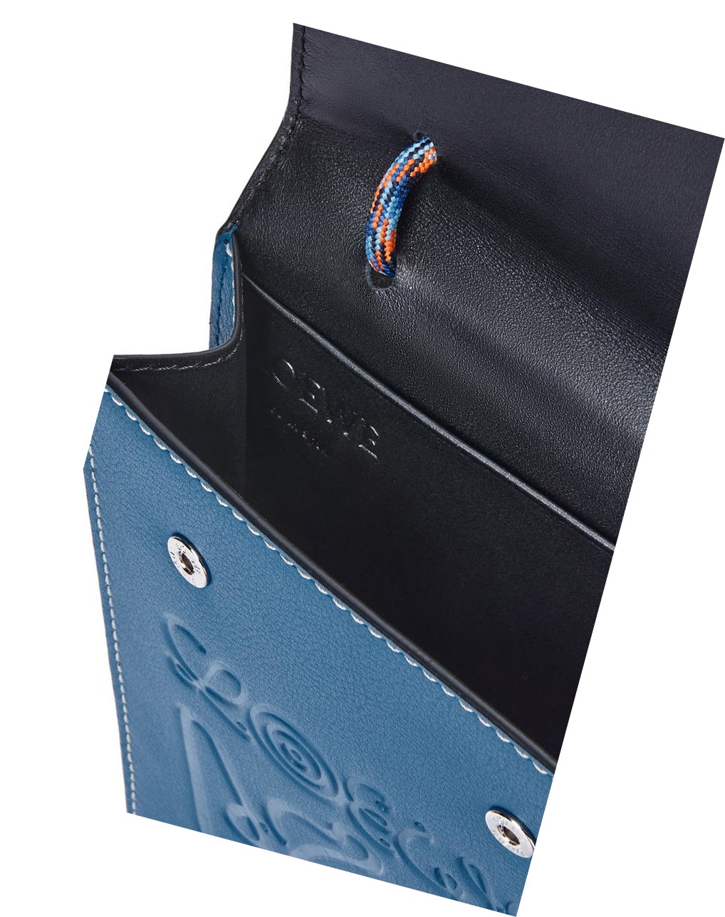 Loewe Neck pocket in classic calfskin Bleu Multicolore | 9486NBKOF