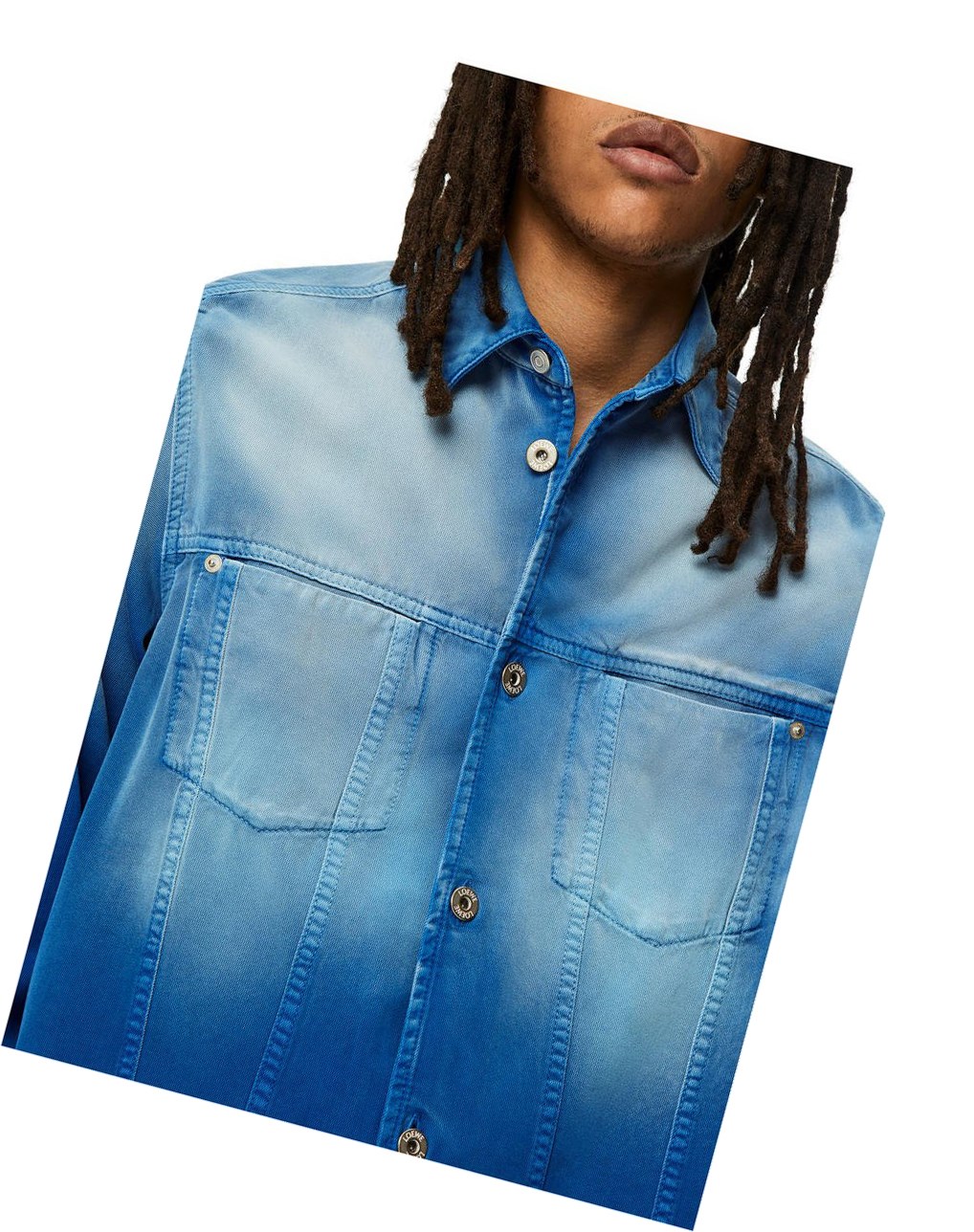 Loewe Overshirt in sunbleach denim Bleu | 6538VEXPL