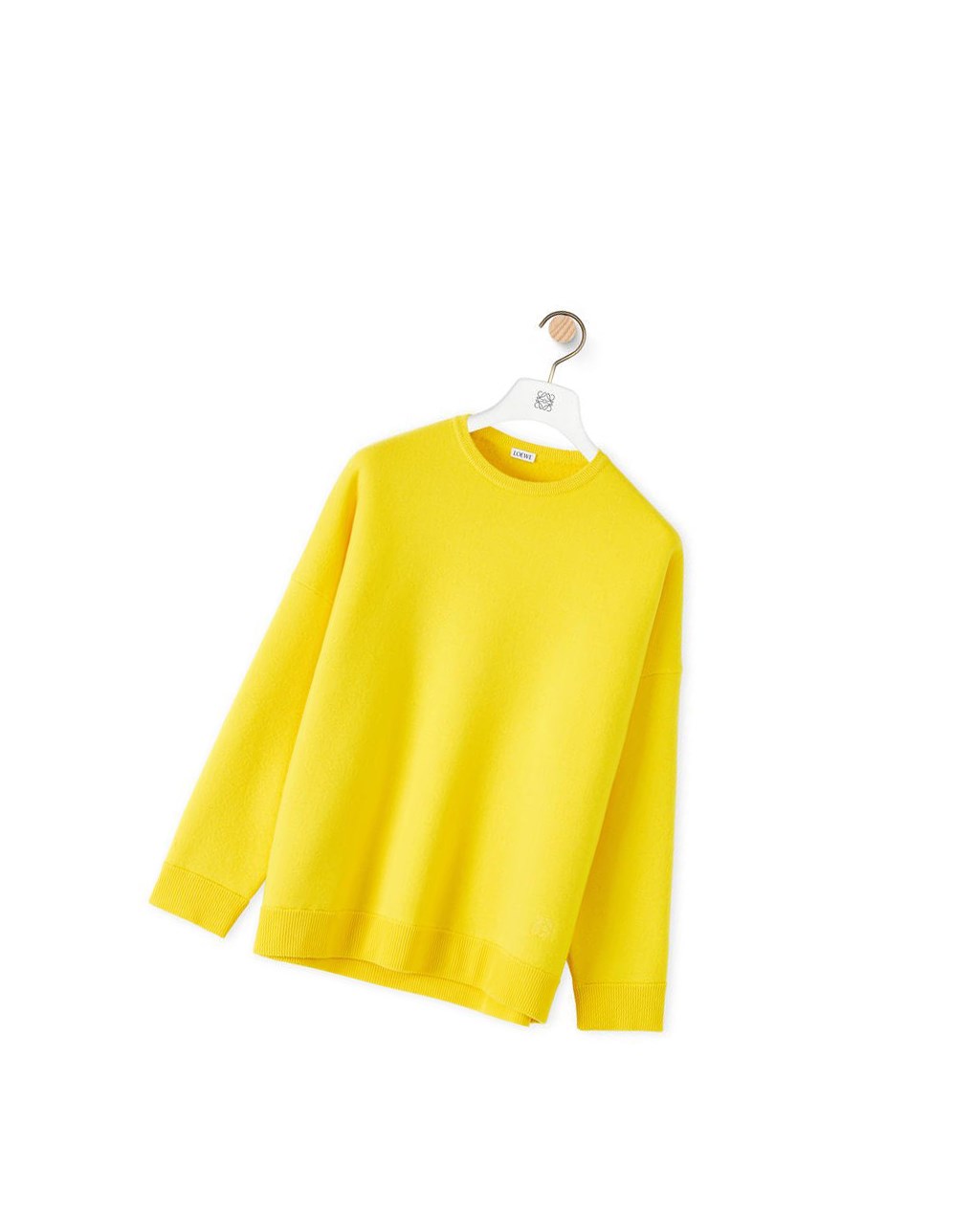 Loewe Oversize crewneck sweater in cashmere Jaune | 3720JODGU