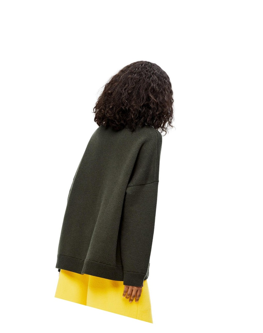 Loewe Oversize crewneck sweater in cashmere Kaki Vert | 7019VGQOU