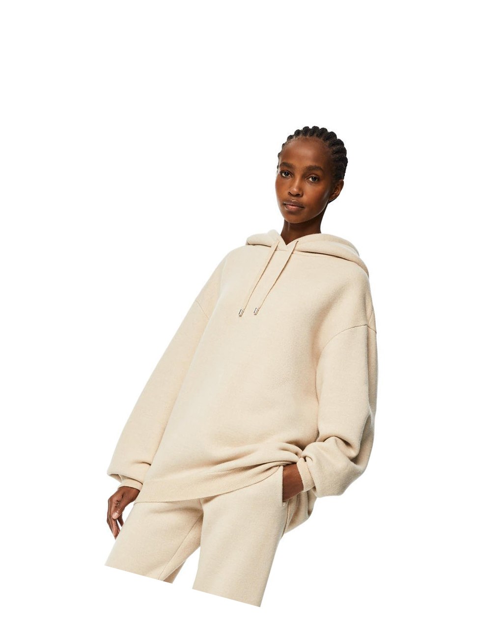 Loewe Oversize hoodie in cashmere Ecru | 6930TQYLR