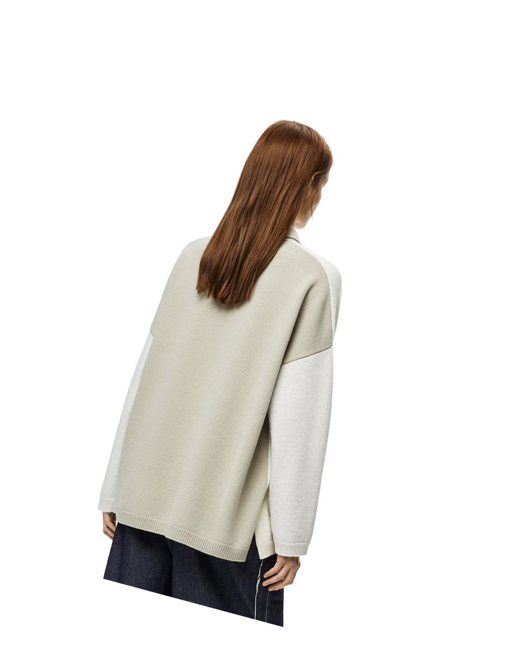 Loewe Oversize polo collar sweater in wool Grise | 9475CVOAP