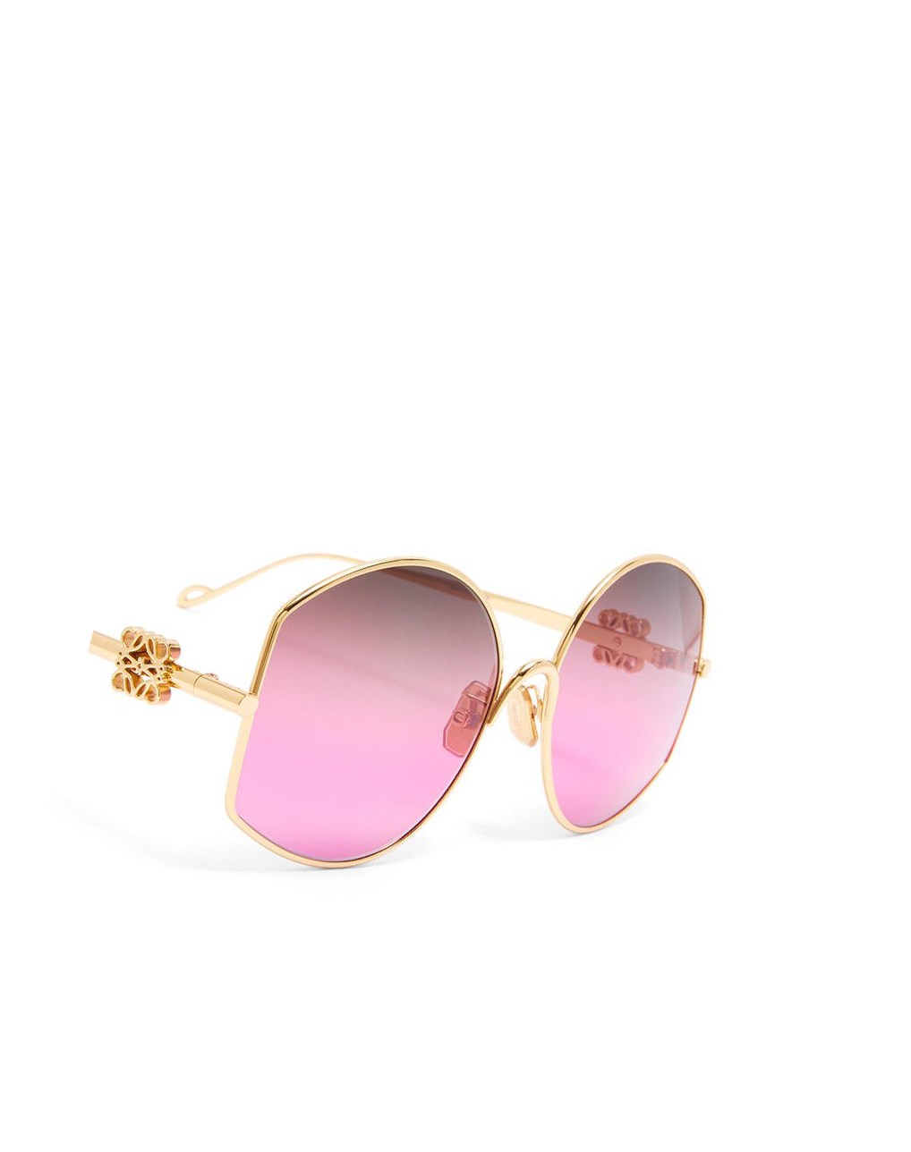 Loewe Oversize sunglasses in metal Rose Vert Foncé | 7964AWEUX