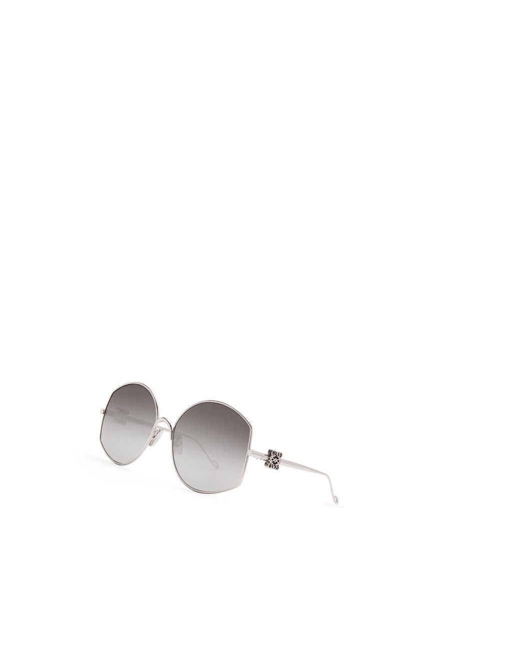 Loewe Oversize sunglasses in metal Shiny Palladium / Smoke | 3457IEWMF