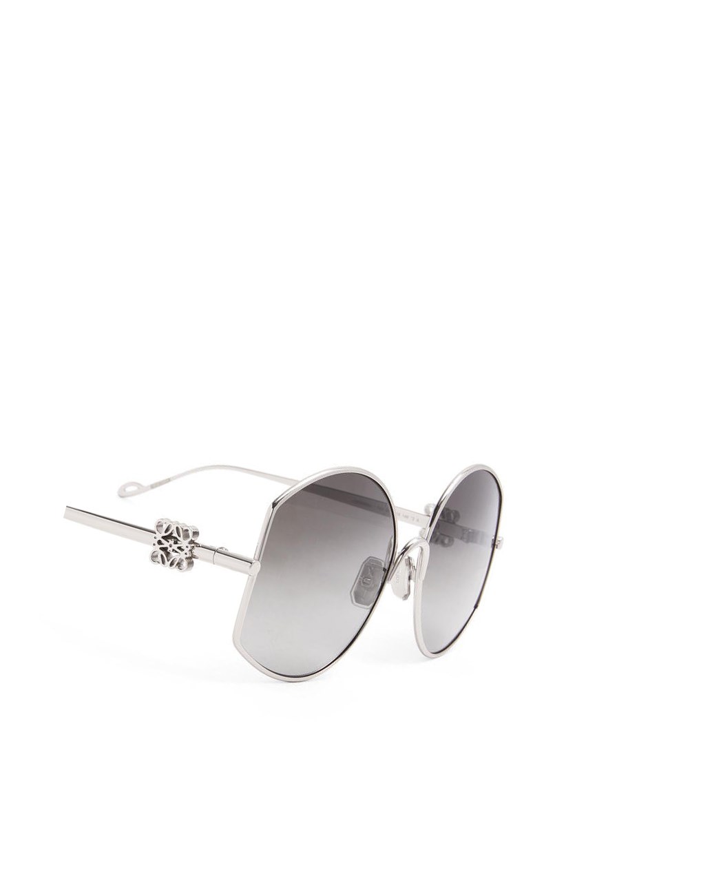 Loewe Oversize sunglasses in metal Shiny Palladium / Smoke | 3457IEWMF