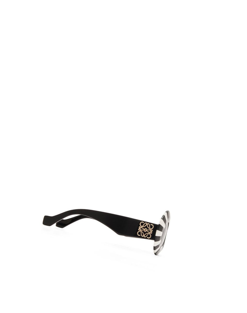 Loewe Oversized oval sunglasses in acetate Noir Blanche | 6542EWMKO