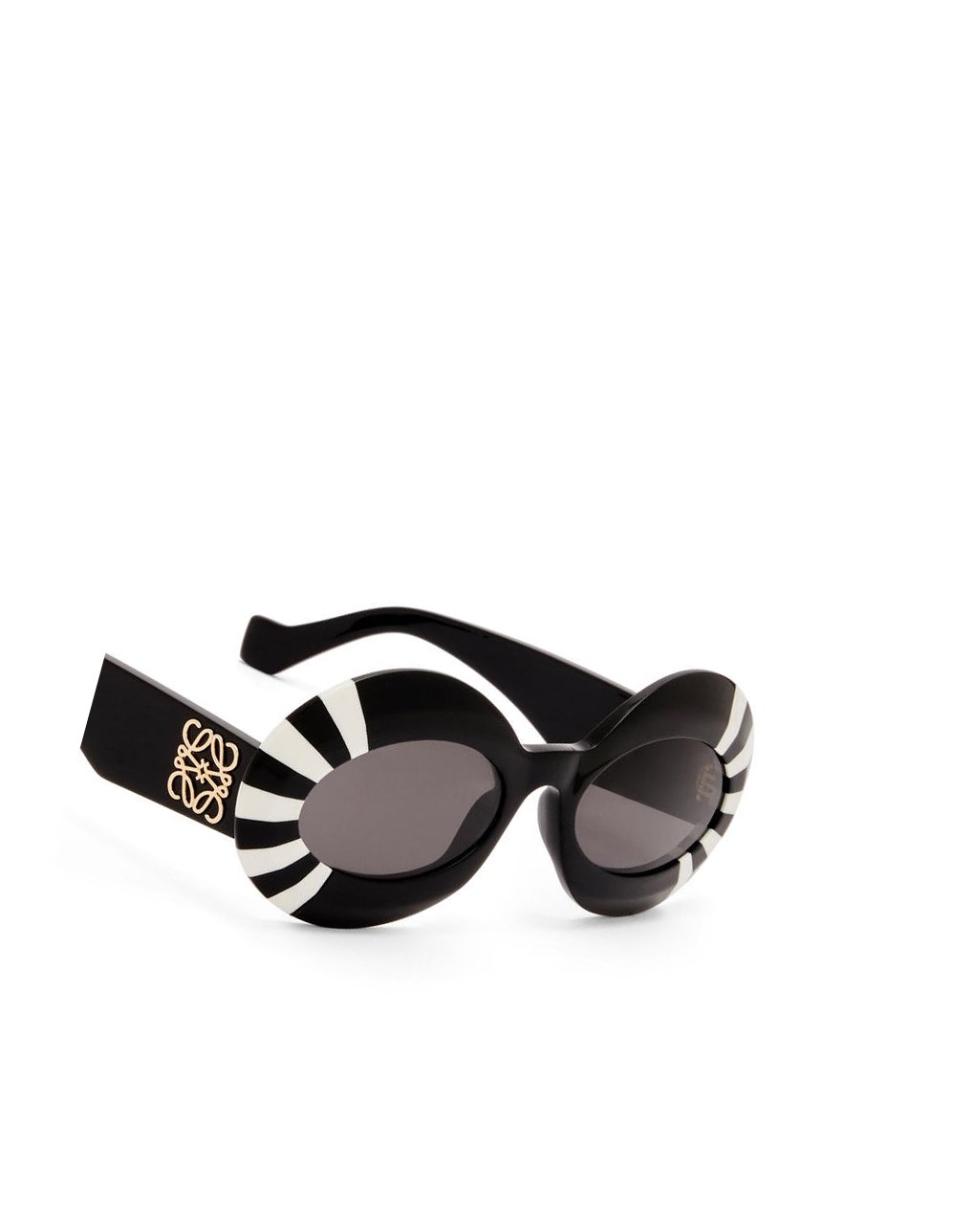 Loewe Oversized oval sunglasses in acetate Noir Blanche | 6542EWMKO