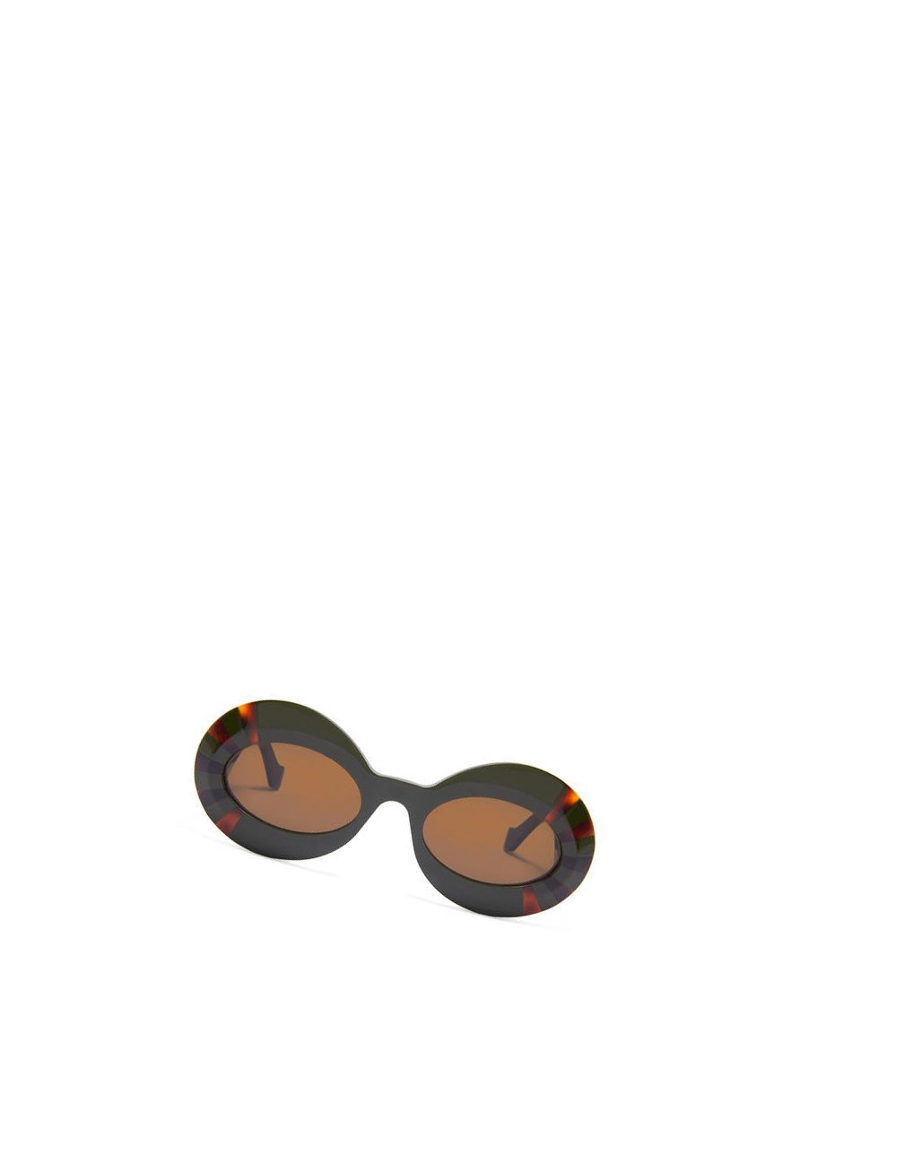 Loewe Oversized oval sunglasses in acetate Kakhi / Havana | 8413RBMYP