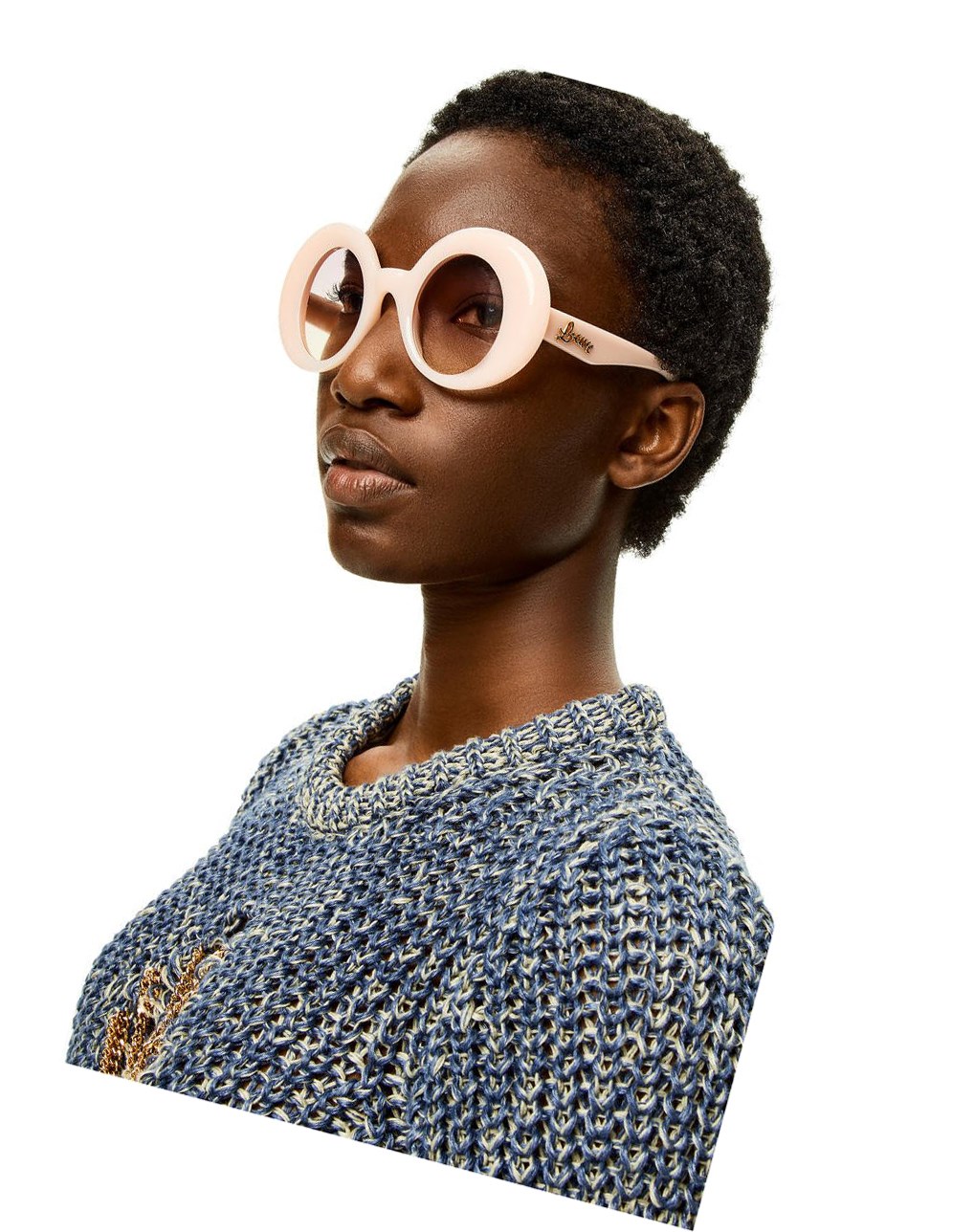 Loewe Oversized round sunglasses in acetate Cotton Candy | 8591GDSJL