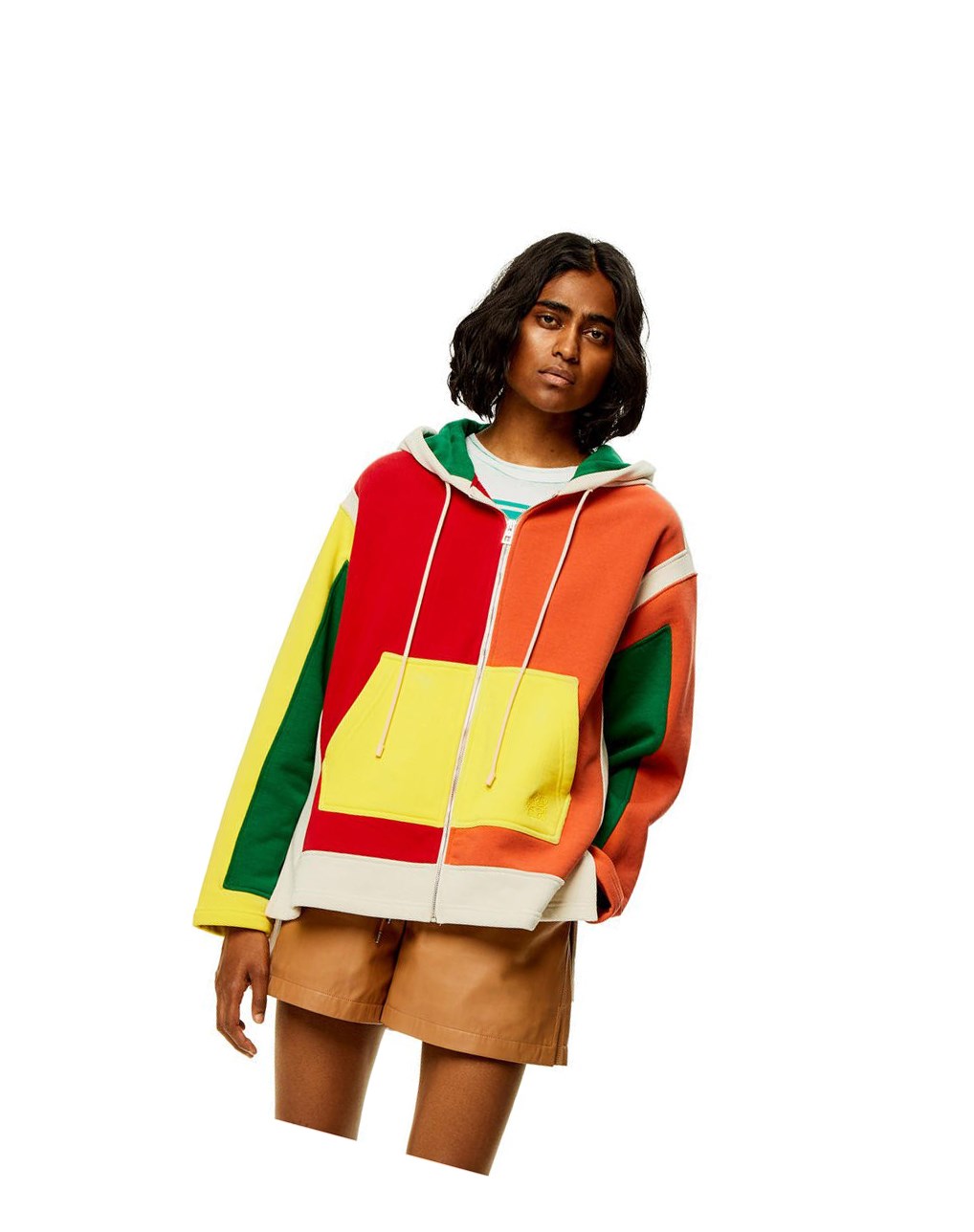 Loewe Oversized zip hoodie in cotton Multicolore | 8602BFUKH