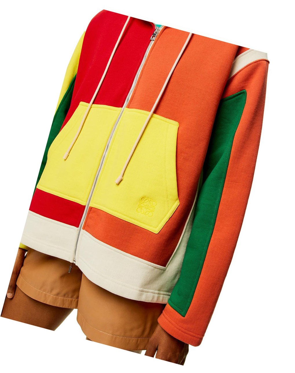 Loewe Oversized zip hoodie in cotton Multicolore | 8602BFUKH