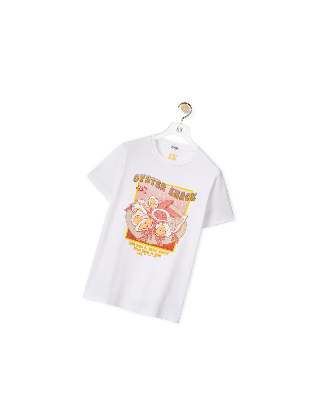 Loewe Oyster print T-shirt in cotton Blanche | 8347NHKZE