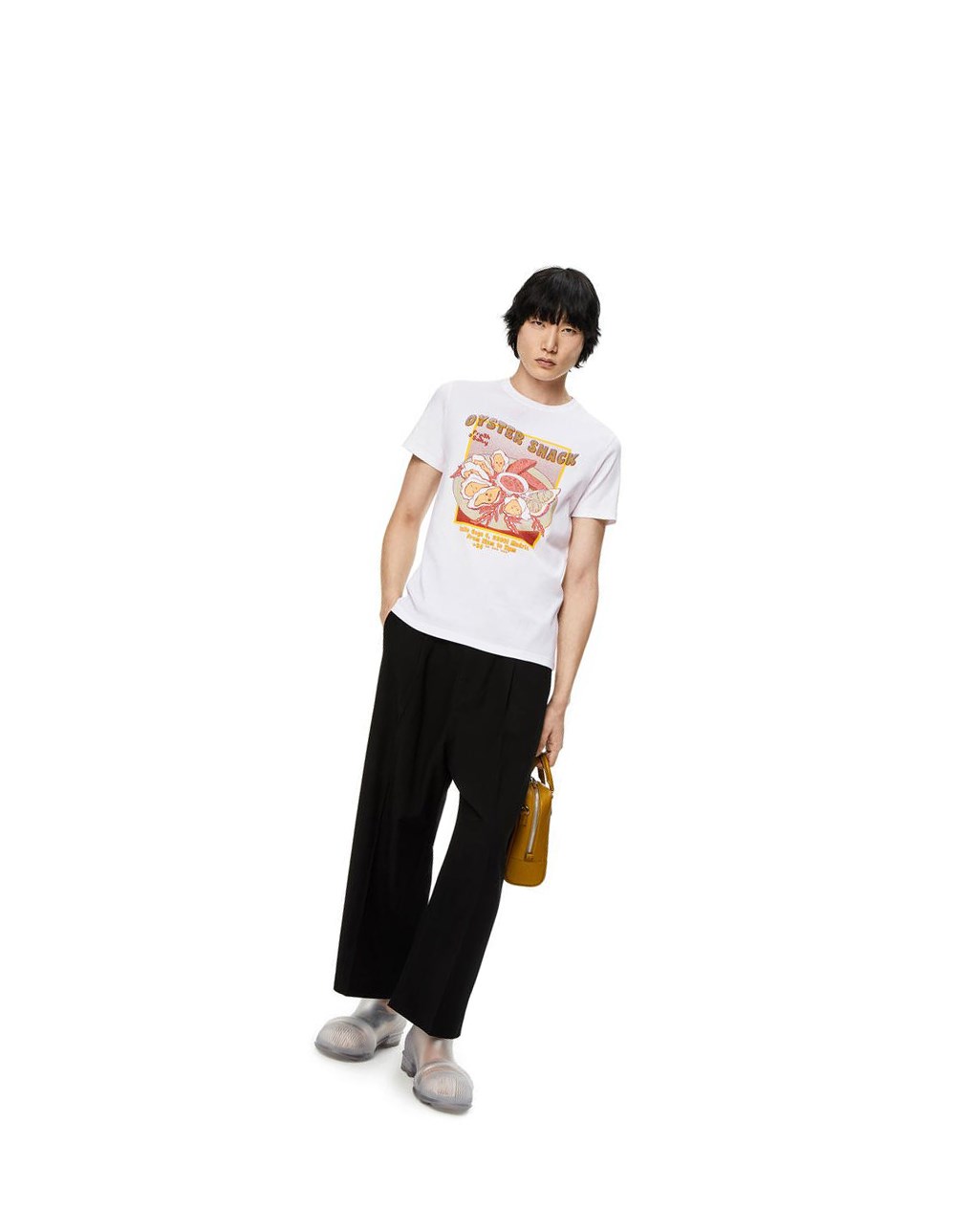 Loewe Oyster print T-shirt in cotton Blanche | 8347NHKZE