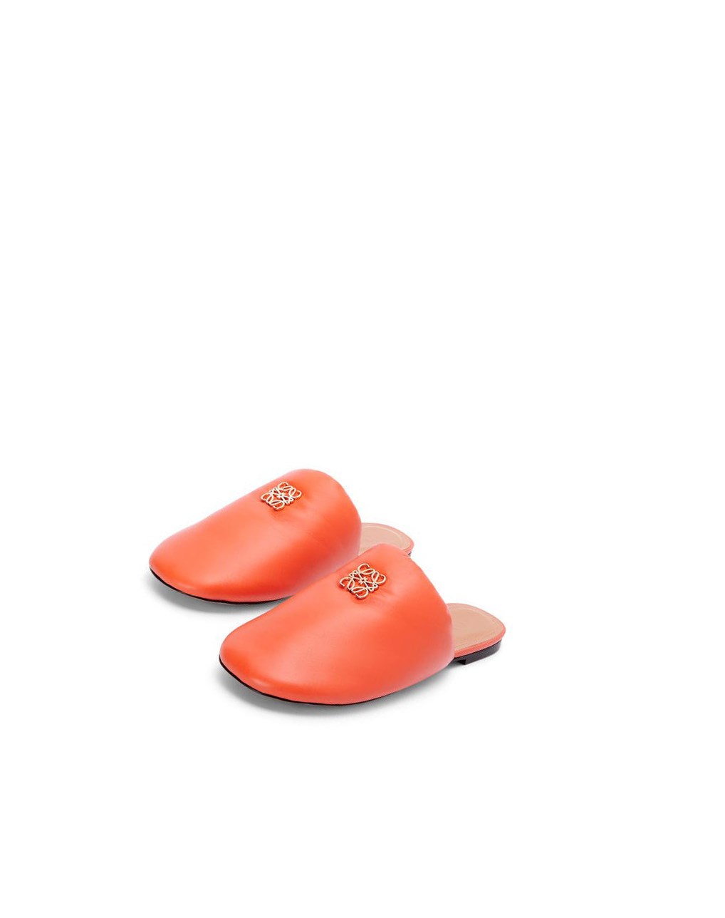 Loewe Padded Anagram mule in lambskin Rouge Orange | 5708TKJMY