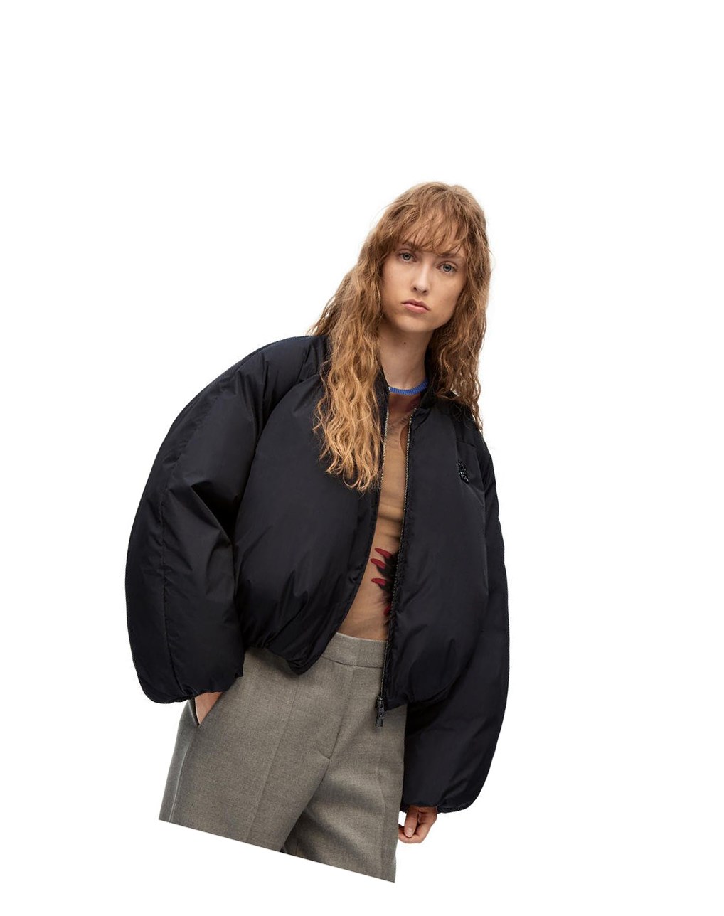 Loewe Padded bomber jacket in nylon Noir | 4635JPYCG