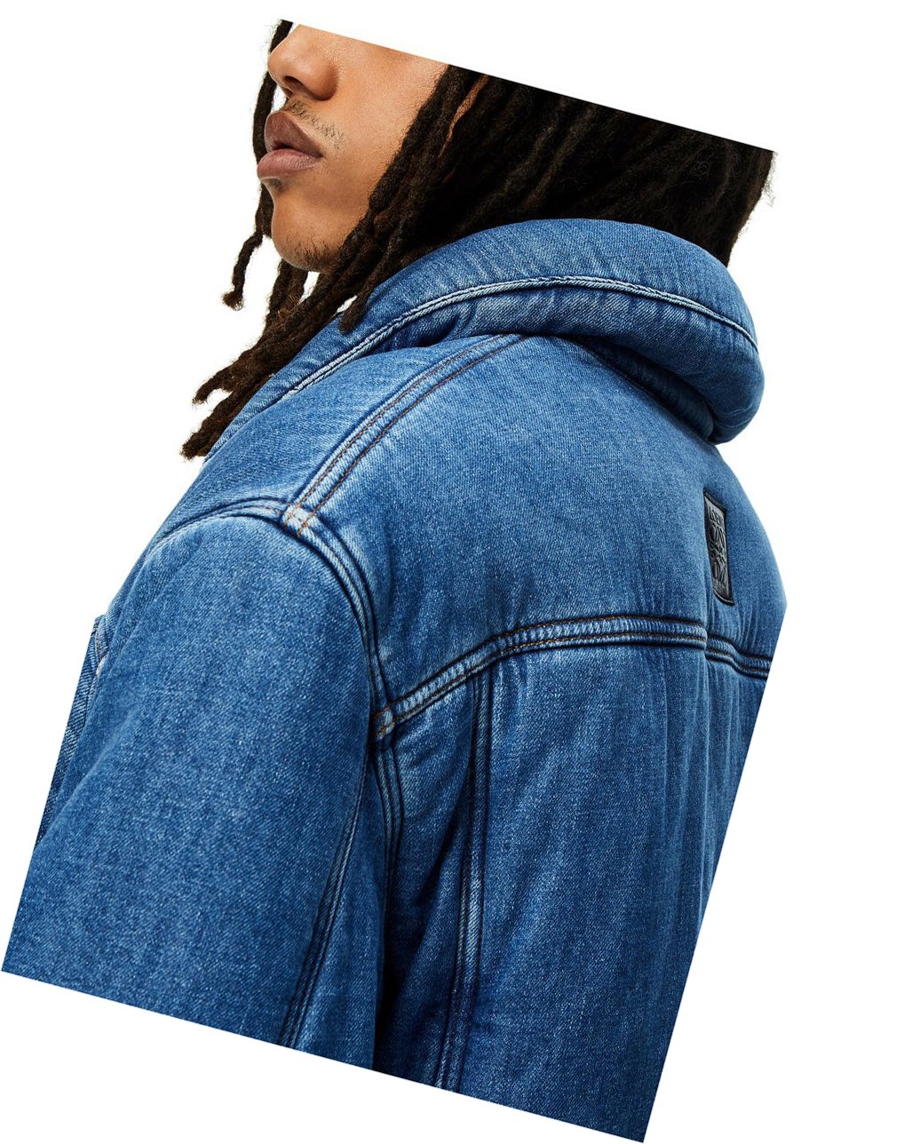 Loewe Padded jacket in denim Indigo Bleu | 3968WZEJX