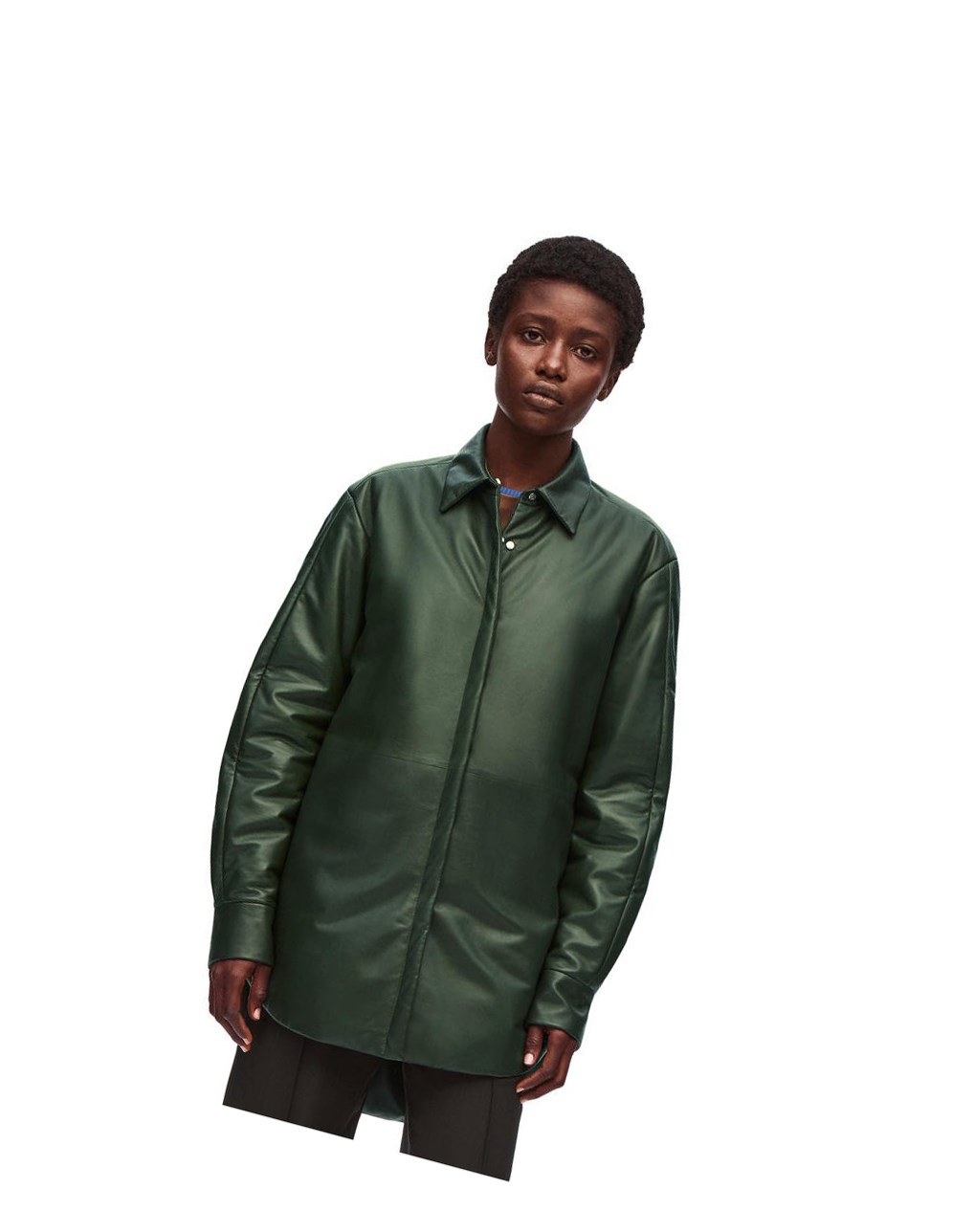 Loewe Padded overshirt in nappa Vert | 4317UOGAE