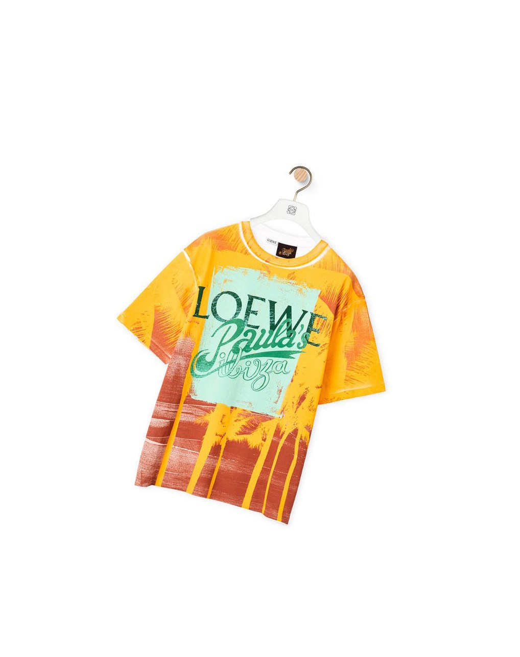 Loewe Palm print T-shirt in cotton Blanche | 4162UTDMK