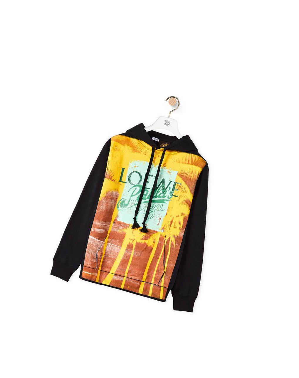 Loewe Palm print hoodie in cotton Noir Multicolore | 6418HCRQM