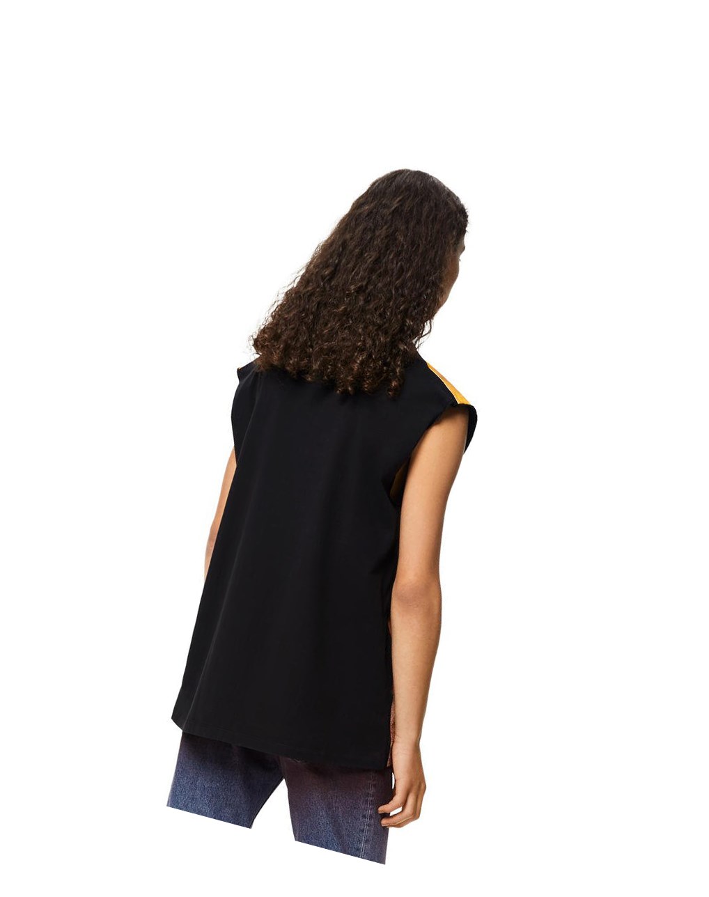 Loewe Palm print sleeveless T-shirt in cotton Noir Multicolore | 2651FRKIB