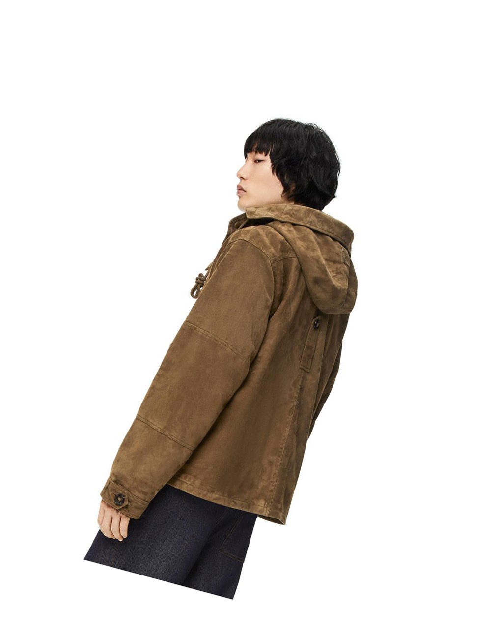 Loewe Parachute jacket in suede Vert Marron Foncé | 7348STHGW