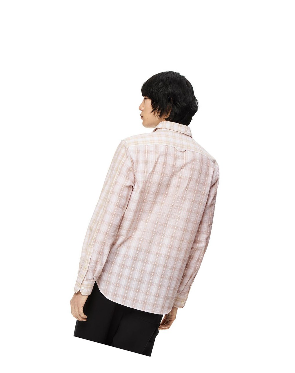 Loewe Patchwork check shirt in cotton Blanche Beige | 3506NUEGF