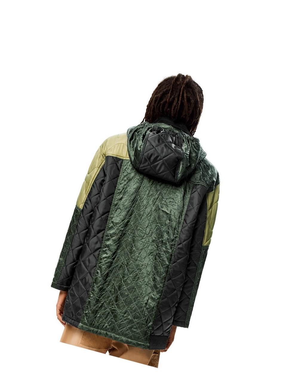 Loewe Patchwork padded parka Kaki Vert | 0384NAICS