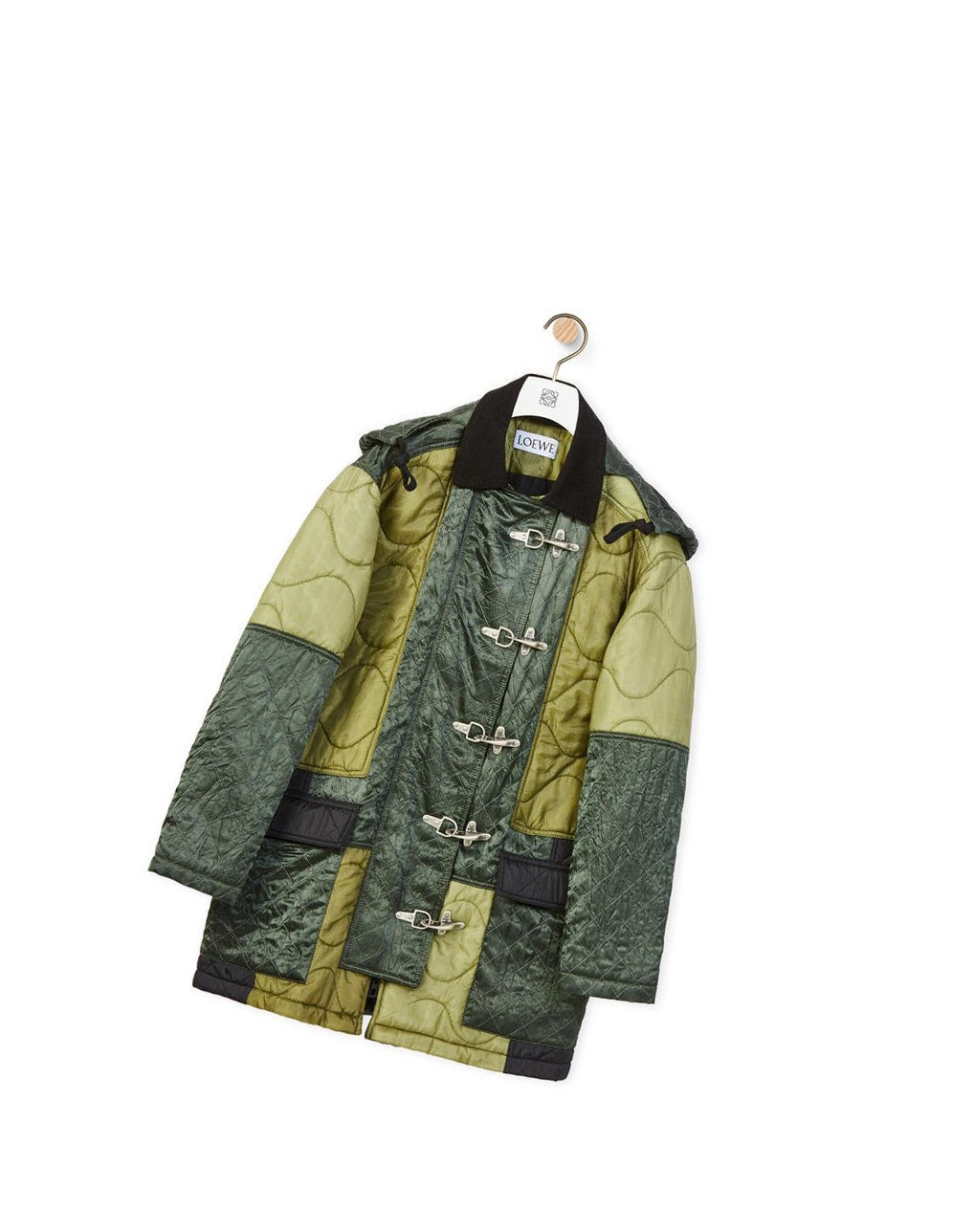 Loewe Patchwork padded parka Kaki Vert | 0384NAICS