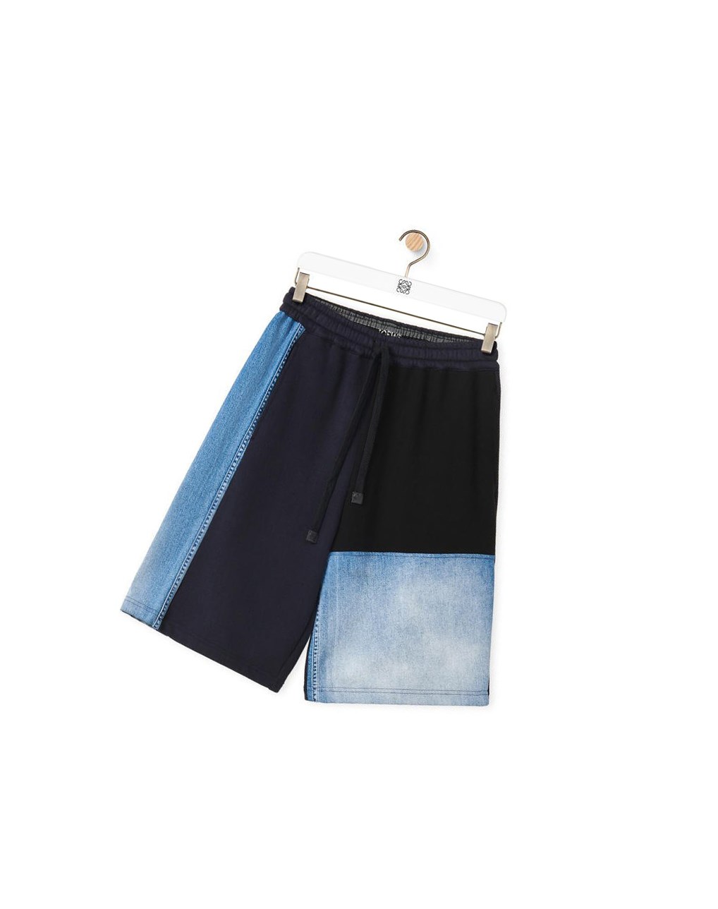 Loewe Patchwork shorts in cotton Noir Bleu Marine Foncé | 1063DUJAL