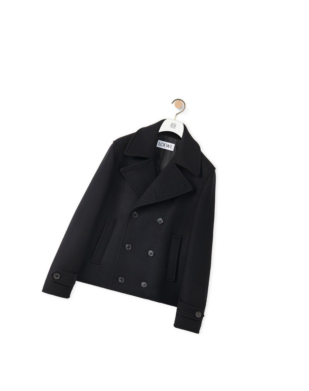 Loewe Peacoat in wool Noir | 7958JUQCR