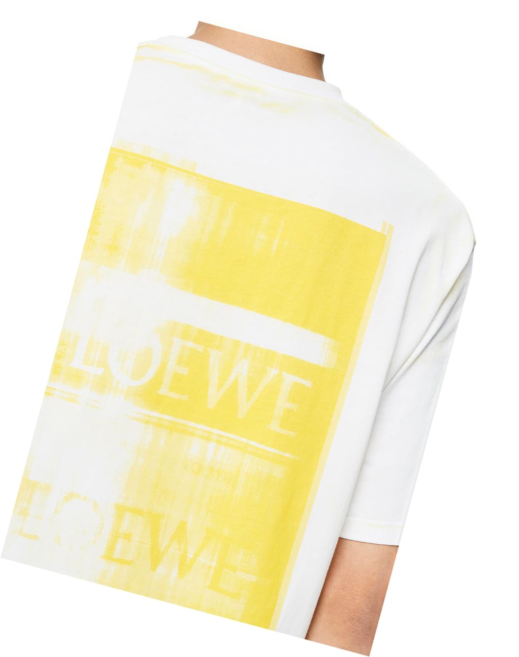 Loewe Photocopy Anagram T-shirt in cotton Blanche Jaune | 4129YTPXJ