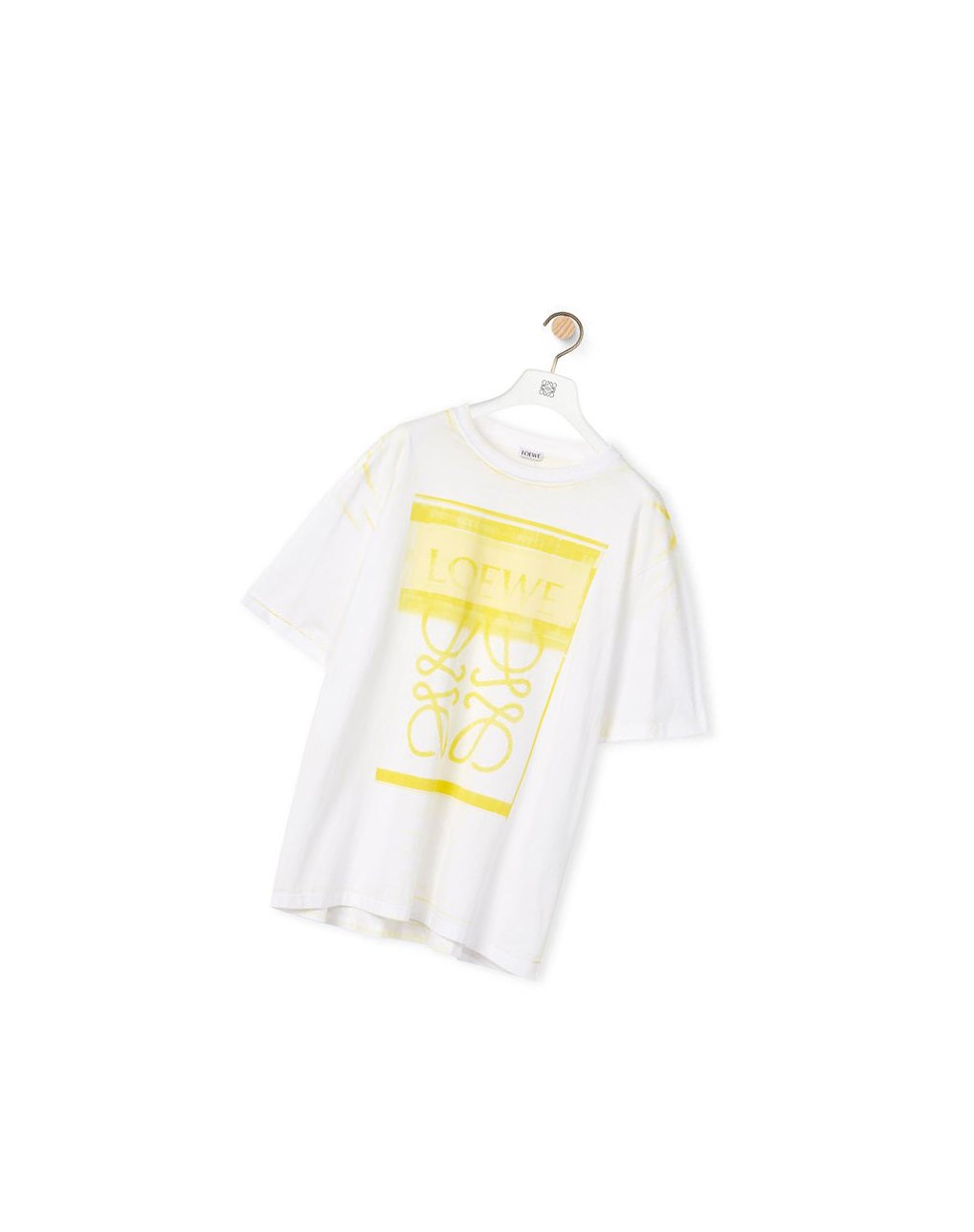 Loewe Photocopy Anagram T-shirt in cotton Blanche Jaune | 4129YTPXJ