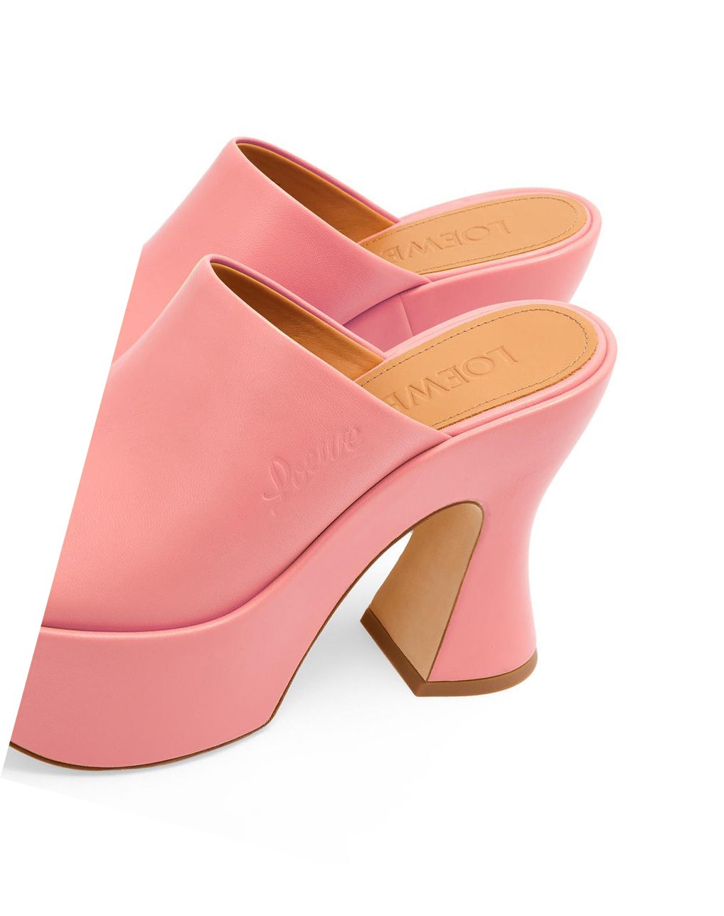 Loewe Plateforme mule in lambskin Bubble Gum | 1039PWVIB