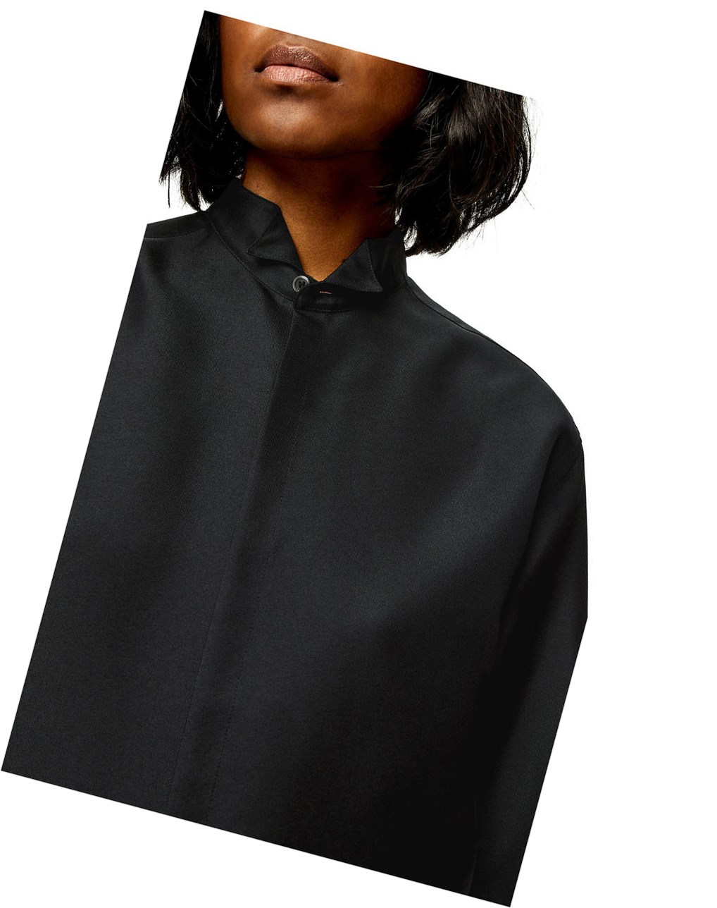 Loewe Pleated shirt in technical twill Noir | 2089DGHAT