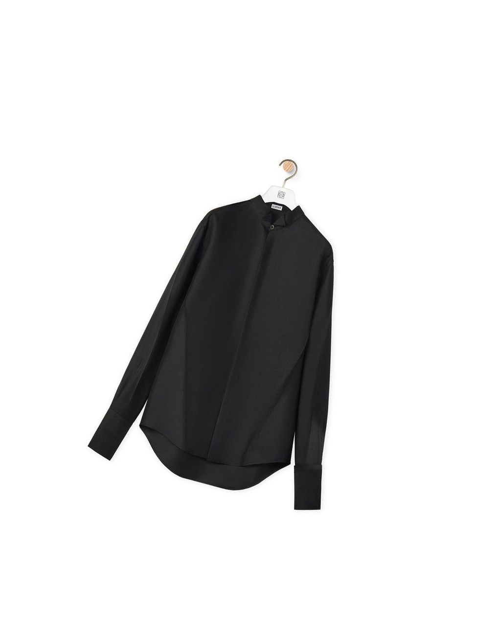 Loewe Pleated shirt in technical twill Noir | 2089DGHAT