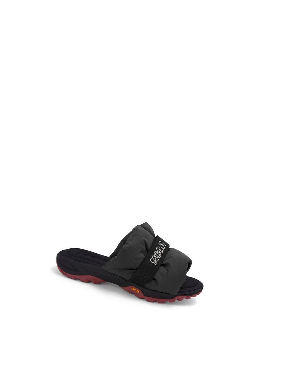 Loewe Pleated slide in nylon Noir | 3706NTEQW