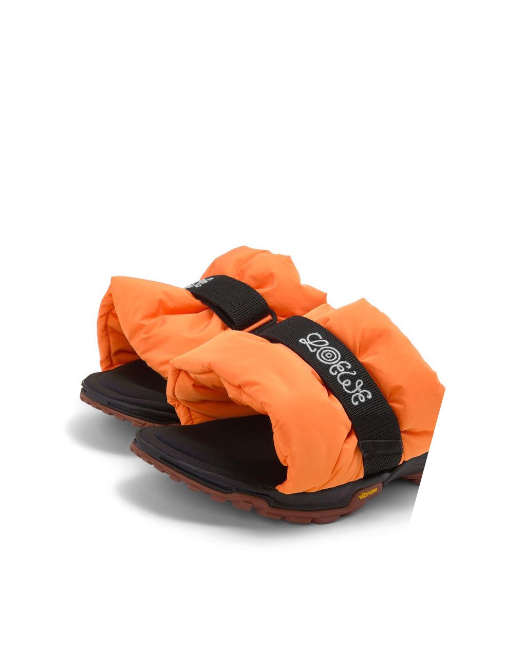 Loewe Pleated slide in nylon Orange | 2567OEBPN